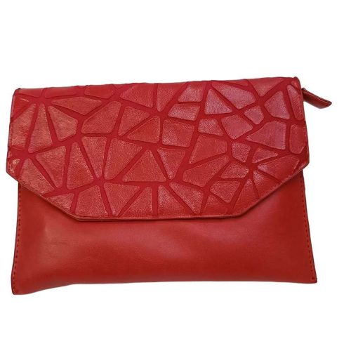 Elegáns női alkalmi táska piros színű borítéktáska