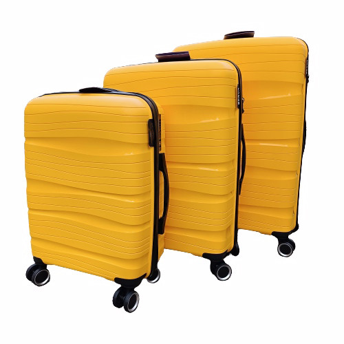 Bőrönd szett 3 részes TSA zárral sárga strapabíró