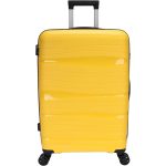 Bőrönd M-es méret strapabíró közepes keményfalú 66 cm sárga