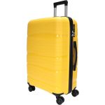 Bőrönd M-es méret strapabíró közepes keményfalú 66 cm sárga