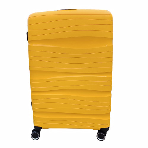 Sárga bőrönd nagyméretű L-es TSA zárral strapabíró polipropilén