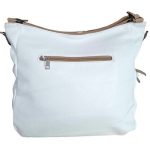 Fehér női válltáska nagyméretű eco bőr