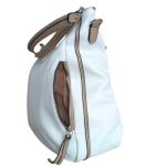 Fehér női válltáska nagyméretű eco bőr