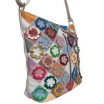 Valódi bőr női táska nagyméretű barna sokzsebes Laurence