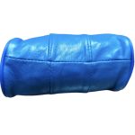 Valódi bőr női pénztárca csatos retro aprópénztartó bugyelláris kék