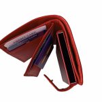 Valódi bőr mini kártyatartó pénztárca díszdobozban piros RFID