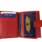 Valódi bőr mini kártyatartó pénztárca díszdobozban piros RFID