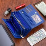 Roxána valódi bőr női pénztárca kék színben RFID védemlemmel