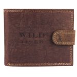 Wild valódi bőr férfi pénztárca barna színben RFID védelemmel díszdobozban