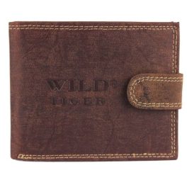   Wild valódi bőr férfi pénztárca barna színben RFID védelemmel díszdobozban