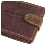 Wild valódi bőr férfi pénztárca barna színben RFID védelemmel díszdobozban