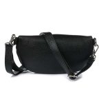 Nandin valódi bőr női táska deréktáska crossbody övtáska fazon fekete