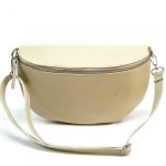 Natali valódi bőr női táska deréktáska crossbody övtáska fazon bézs