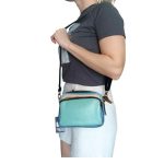 Valódi bőr női oldaltáska kék színes kisméretű nyári divattáska, egyedi