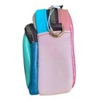 Valódi bőr női oldaltáska kék színes kisméretű nyári divattáska, egyedi