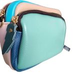 Valódi bőr női oldaltáska kék színes kisméretű nyári divattáska, egyedi