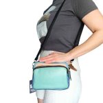 Valódi bőr női oldaltáska kék színes kisméretű nyári divattáska, egyedi