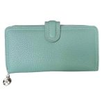 Női pénztárca zöld színben sok kártyatartóval