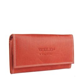 Valódi bőr női pénztárca piros Wild nagyméretű
