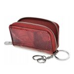 Bőr kulcstartó női cipzáras zöld