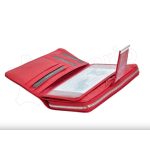 Valódi bőr női pénztárca kígyóbőr mintás piros RFID