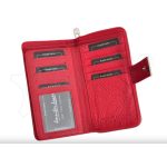Valódi bőr női pénztárca kígyóbőr mintás piros RFID