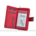 Valódi bőr női pénztárca kígyóbőr mintás piros RFID
