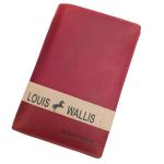 Valódi bőr útlevél tartó Louis Wallis irattartó pénztárca bordó nagyméretű 17,5 x 12 cm