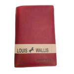 Valódi bőr útlevél tartó Louis Wallis irattartó pénztárca bordó nagyméretű 17,5 x 12 cm