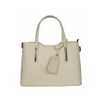 Valódi bőr női kézitáska krém bézs elegáns kisméretű
