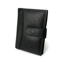   Valódi bőr kártyatartó fekete színben RFID védelemmel Bellugio