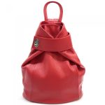 Melodi női hátizsák piros valódi bőr prémium marhabőr