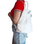 Valódi bőr női hátizsák fehér színben nagyméretű