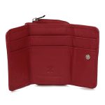 Bellugio valódi bőr női pénztárca piros mini kisméretű RFID
