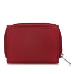 Bellugio valódi bőr női pénztárca piros mini kisméretű RFID