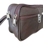 Valódi bőr autós táska sötétbarna színben 5 rekeszes