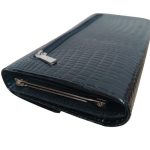 Valódi bőr női pénztárca fekete lakkozott Gregorio brifkó