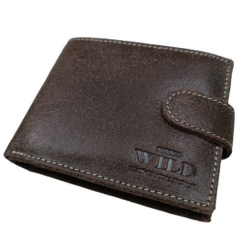 Wild Valódi bőr férfi pénztárca RFID védelemmel díszdobozban barna színben