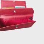 Bőr brifkó piros színű női pénztárca díszdobozos