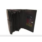 Női pénztárca valódi bőr barna rfid sok kártyatartóval díszdobozban
