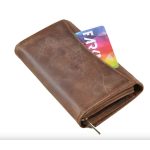 Zoé valódi bőr női pénztárca barna színben RFID védelemmel