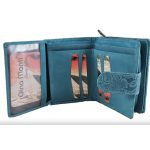 Emőke valódi bőr női pénztárca kék Gina Monti RFID