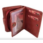 Franciska valódi bőr női pénztárca piros Gina Monti RFID