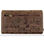 Ferrara valódi bőr női pénztárca barna nyomott virágmintás Gina Monti