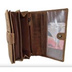 Ferrara valódi bőr női pénztárca barna nyomott virágmintás Gina Monti