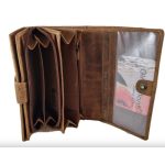 Ferrara valódi bőr női pénztárca barna nyomott virágmintás Gina Monti