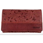 Rimini valódi bőr női pénztárca piros nyomott virágmintás Gina Monti
