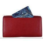 Moka valódi bőr brifkó pénztárca zöld színben