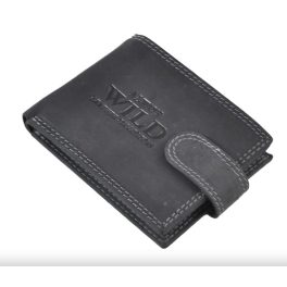   Benjamin valódi bőr férfi kártyatartó és mini pénztárca fekete Wild