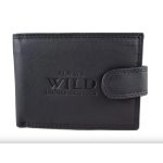 Kisméretű férfi bőr pénztárca fekete Always Wild